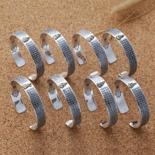 999 pure silver bangles vintage bangles for women and men Guardian gods Chinese style Heart meridian the Chinese Zodiac Bracelet