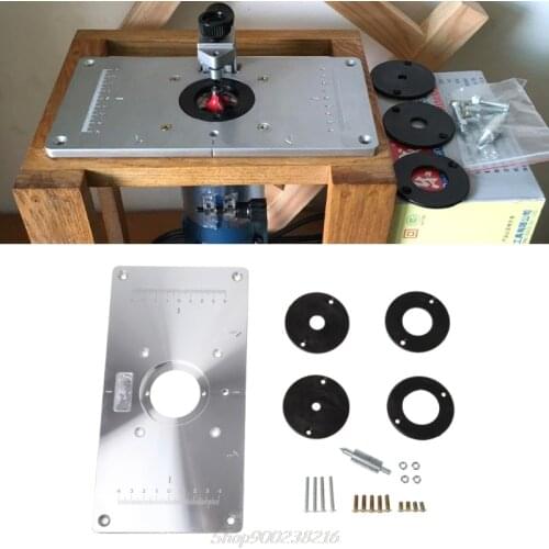 Aluminum Router Table Insert Plate w/ 4 Rings For Woodworking Benches Router Table Plate Jy23 20 Dropship
