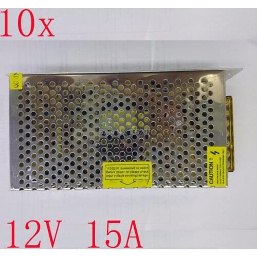 FREE DHL/CDEK,10pcs/lot 180W 12V 15A Switching Power Supply transformer,for LED light, Input AC110~240V ,2 years warranty