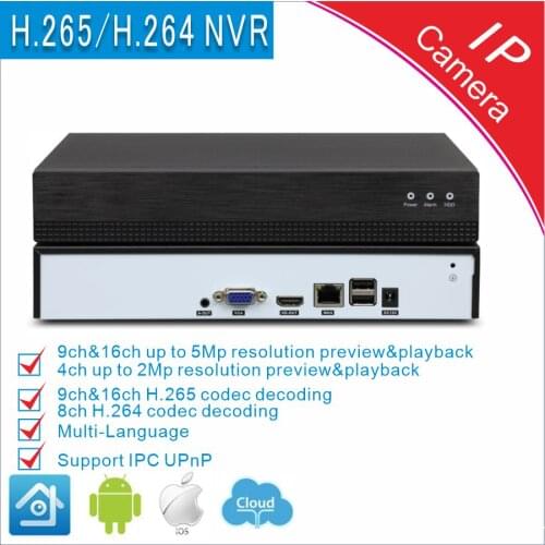 Free shipping Network Video Recorder XM p2p cloud IP Camera CCTV Full HD H.265 H.264 5MP 2MP 8CH 9CH 16CH 32 channel NVR