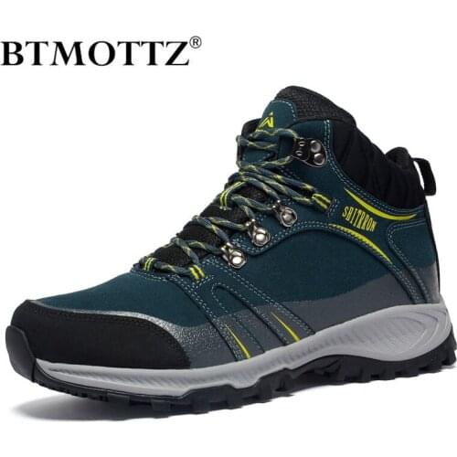 Winter Mens Outdoor Hikking Boots Waterproof Ankle Boots For Couple Males Military Boots Unisex Safety Work Boots Leather Boats