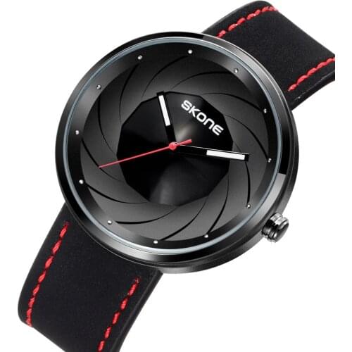 UTHAI BK43 Casual Cool Space-Time Vortex Dial Mens Student Leather Strap Waterproof Quartz Watch