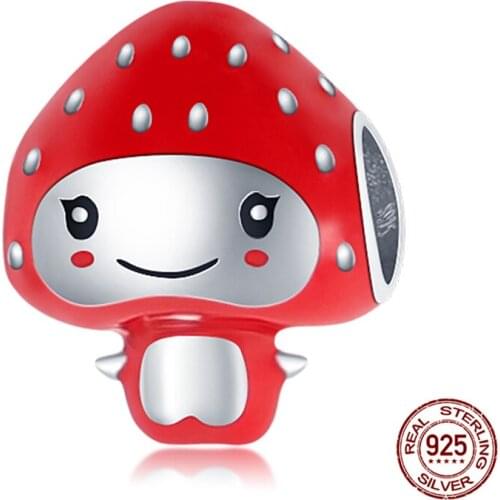 CodeMonkey 925 Sterling Silver Strawberry Baby Beads Charm Fit Original Pan Charm Necklace Jewelry 2020 New