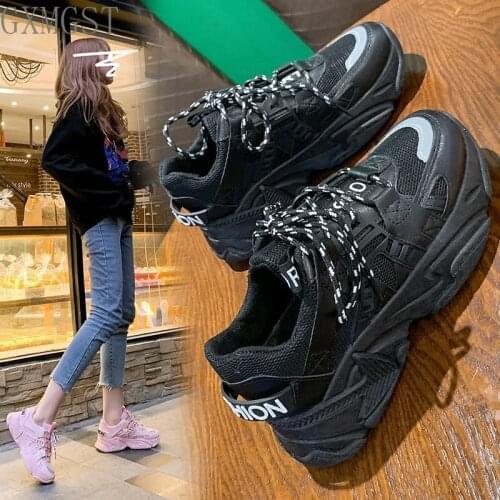 Spring Autumn Womens Casual Sports Shoes Pure Color All-match Low-cut Womens Shoes Mesh Comfortable Breathable Running Shoes