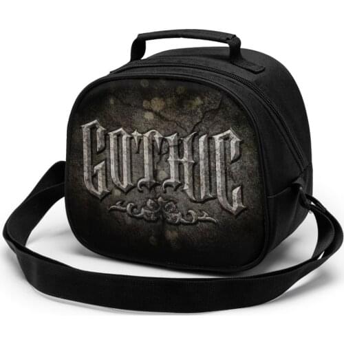 Gothic-Logo Children Lunch Bag Lunch Bag Student Portable Insulated Office Lunch Box Picnic Bags Thermal Food Tote Handbag