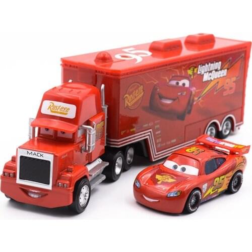 Disney Pixar Car 3 Lightning McQueen Dinoco Cruz Ramirez Hauler Truck Family 1:55 Diecast Metal Alloy Toy Car 1:55 For Kids Gift