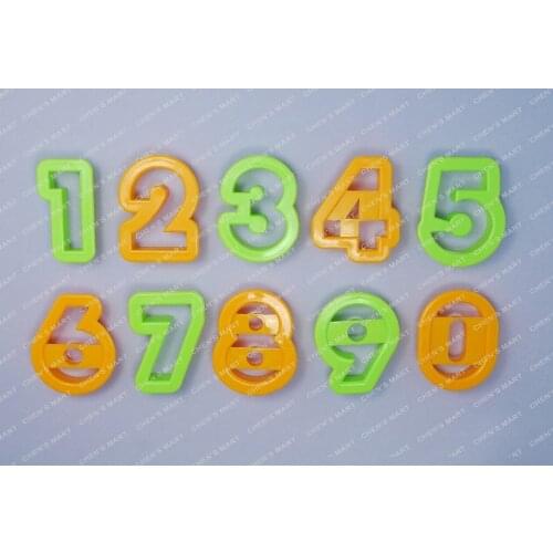 Cake Tools 10 PC 5cm Height Number Font Biscuit Plastic Cookie Cutter Fondant Tool Topper Cake Mold Decorating Press Pastry