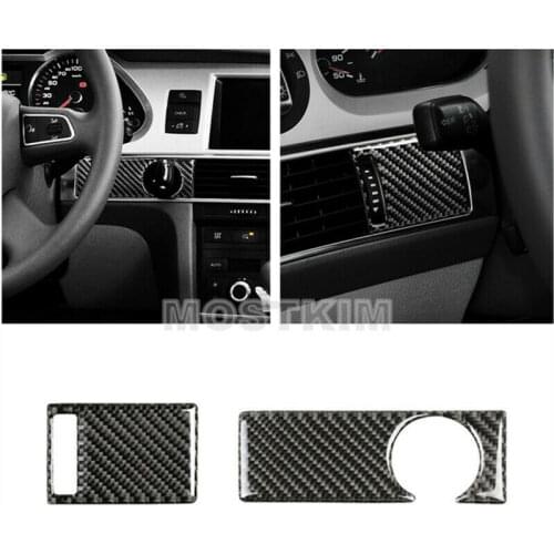 Carbon Fiber Center Console Key Hole Frame Cover Trim For Audi A6 S6 2005-2011 Car Styling Accessories