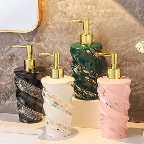 Ceramic Soap Dispenser Bathroom Liquid Empty Refill Storage Sub-bottle Detergent Hand Sanitizer Shower Gel Shampoo Bottles