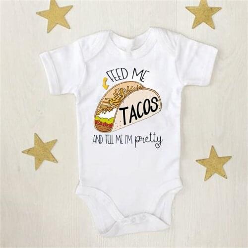 Feed Me and Tell Me I'm Pretty Girl Baby Bodysuits Newborn Infants Casual Clothing Boy Soft Autumn Winter Romper Baby Clothes