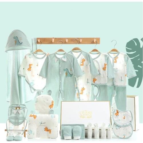 24pcs/set Baby Girl Outfit Set Cartoon Newborn Boys Clothes Suits 0-6 Months Strawberry Pineapple Dinosaur fruit