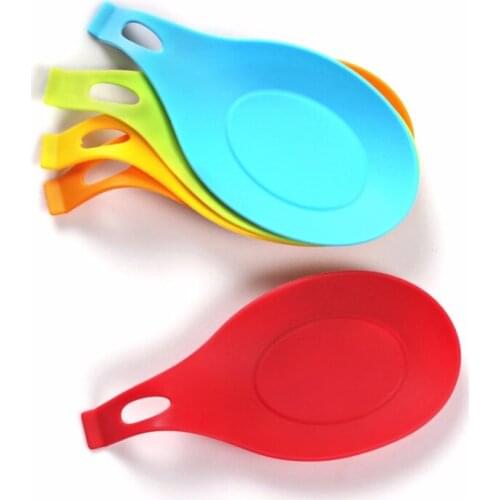 Kitchen Accessories 1pc Spoon Pad Heat Mat Pot Holder Silicone Insulation Spoon Heat Resistant Placemat Drink Glass Coaster Tray