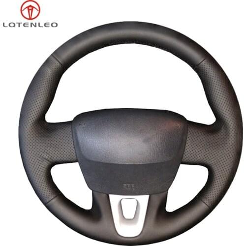 LQTENLEO Black Artificial Leather Car Steering Wheel Cover For Renault Scenic (Grand Scenic) 2009-2016 Kangoo 2014-2019