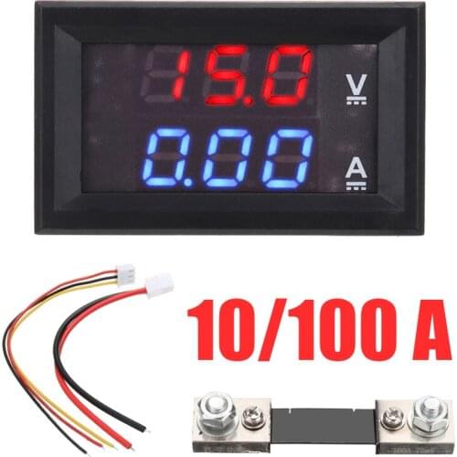 Mini Dual Color LED Digital Voltmeter Ammeter DC 100V 50A Panel Amp Volt Voltage Current Meter Tester Detector