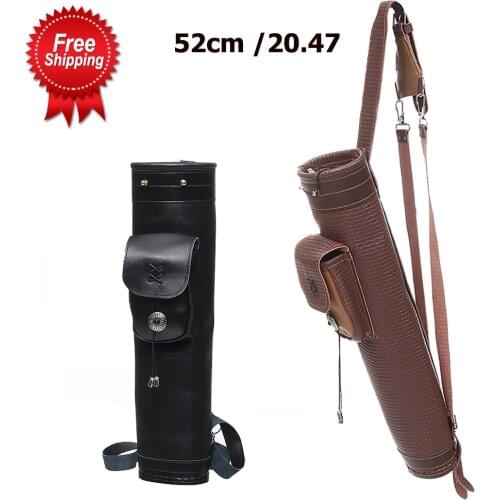 Arrow Quiver Archery Fashion Leather Quiver Holder Hunting Bow Back Shoulder Bag Outdoor Pocket leather bag hunting