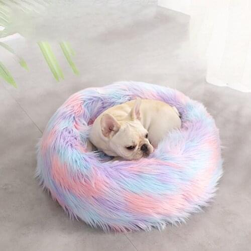 Cat Soft Bed Winter House Cave for Cat Sleeping Kitten Mats Gray Pet Sleeping Bag Pet Dog Bed Cat Sleeping Bed with Pillow