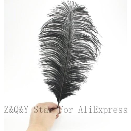 Natural 10-100PCS ostrich hair 40-45CM (16-18 inches) dyed black DIY craft jewelry decoration jewelry clothing feather