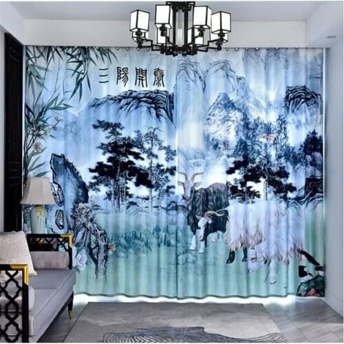 New curtains living room bay window thickened blackout curtains 3D Curtain Luxury Blackout Window Curtain Living Room