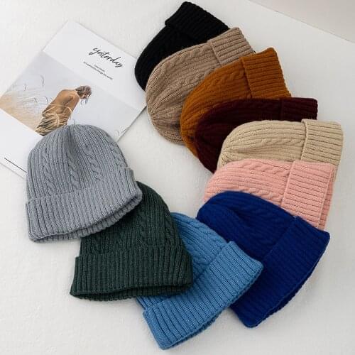 New Women Short Sailor Style Autumn Winter Hat Stylish Soft Beanie Hats For Women Streetwear Warm Grils Knitted Cap