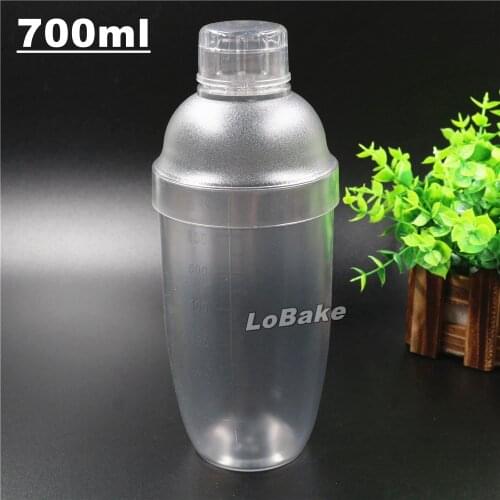 New arrivals 700ml PC Polycarbonate plastic cocktail shaker wine shakers with measure gauge for home & bar drinking supplies