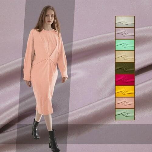 Solid color natural 100% mulberry silk crepe de chine fabric cloth 114 cm width 30 mm soft shirt high-end dress bedding fabric