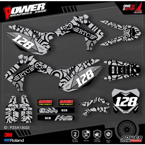PowerZone Custom Team Graphics Backgrounds Decals 3M Stickers Kit For HONDA 2014-2017 CRF250R 2013-2016 CRF450R 022