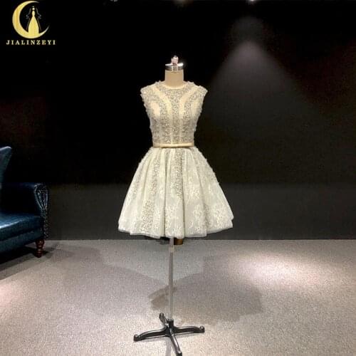 Rhine real Pictures Grey Beads Crystal Sexy Boat Neck Fashion Party Dresses Prom dresses 2019