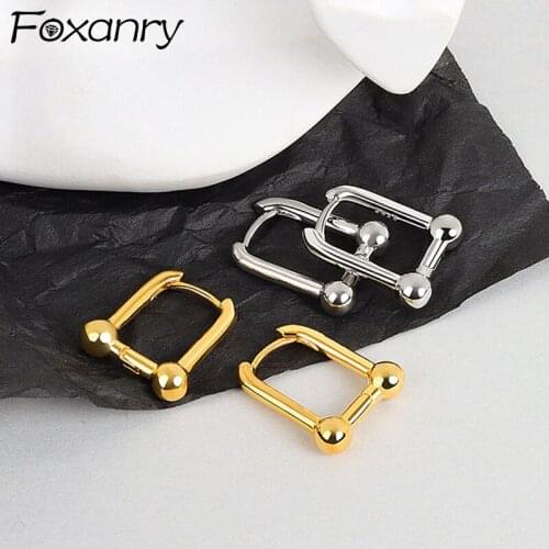 Foxanry Prevent Allergy 925 Sterling Silver Earrings Trendy Elegant Simple Handmade Ear Accessories Party Jewelry Birthday Gifts