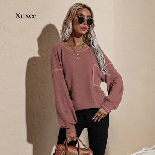Loose O-Neck Pullovers Bohemian Oversized Classicwomens Spring Autumn Hip Hop Streetwear Crochet Solid Brown Sweaters Clothing