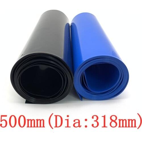 Width 500mm PVC Heat Shrink Tube Dia 318mm Lithium Battery Insulated Film Wrap Protection Case Pack Wire Cable Sleeve Colorful