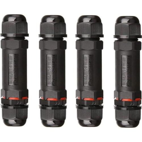 Waterproof Junction Box Outdoor Cable Connector - 4-Pack IP68 Connector External Sleeve Couple
