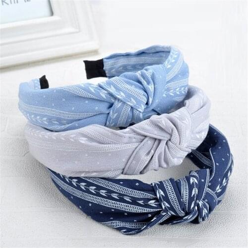 2020 New Women Bowknot Wide Hairband Cross Knotted Head band Girls Fashion Fabric Headband Solid Head Hoop Lady Hair Accessories