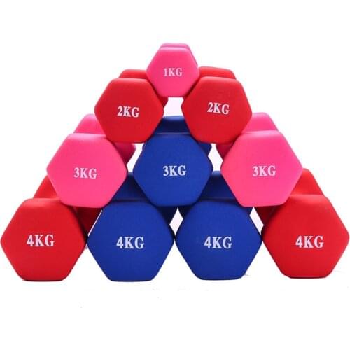 1kg A pair of female dipping hexagonal dumbbells home aerobics yoga weight loss fitness equipment (2 pcs )