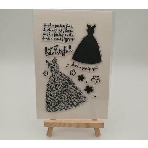 1sheet Skirt transparent Silicone stencil for DIY Scrapbooking photo album decorative sheets dress