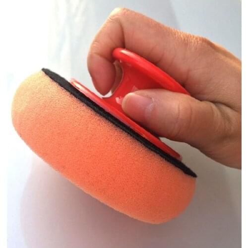 1 Pcs Microfiber Applicator Pads Car Wax Wash Polish Pad Sponge Cleaning Foam Kit Terry Cloth Gripper Handle Car-Styling