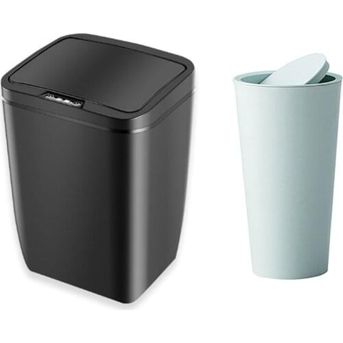 1Pcs Auto Car Garbage Can Car Trash Can Green & Intelligent Induction Automatic Trash with Battery
