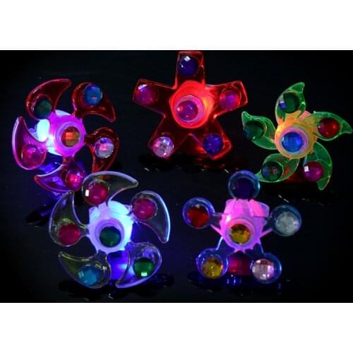 1Pc Jumping Fidget Spinner Lighter Flow Rings Funny Led Light Up Tiny Toy Fidget Spinner Stress Relief Gift Gyroscop Toy Spiner