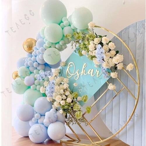 100Pcs Diy Macaron Blue Mint Pastel Balloons Garland Arch Kit Gold Foil Birthday Wedding Baby Shower Party Decoration Globos