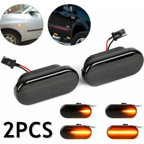 2 Pcs Amber Dynamic LED Side Marker Lights Flowing Turn Signal Light Side Repeater Lamp Panel Lamp for VW Golf MK4 Ford
