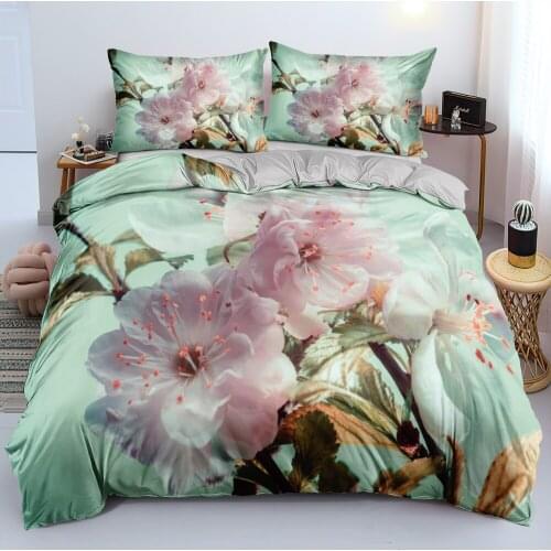 3D Design Duvet Cover Sets Bedding Sets Quilt Covers Pillow Cases Full Twin Single Double Size Peach Blossom Custom Bedding Sets