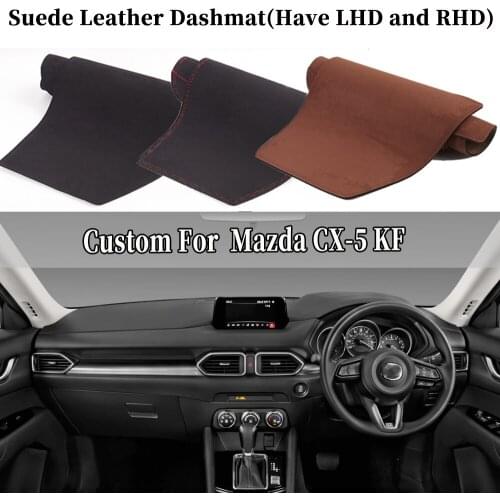 Car-styling Suede Leather Dashmat Dashboard Cover Pad Dash Carpet Auto Accessories For Mazda CX-5 CX5 KF 2017 2019 2020 2021