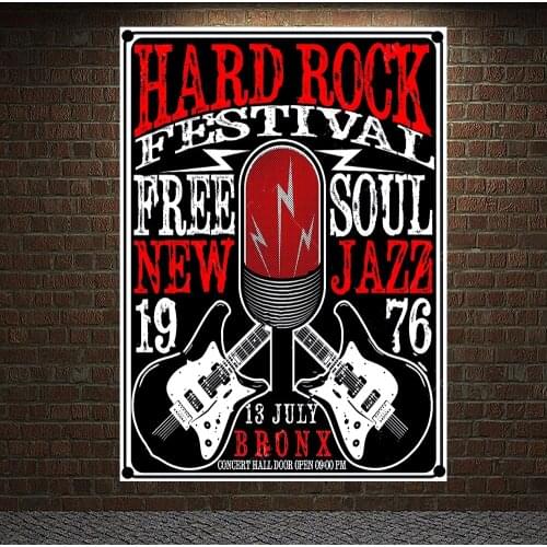 Large Music Illustrated Rock Band Posters Wall Stickers High Grade Canvas Art Four Holes Banners & Flags Home Decoration Gift U