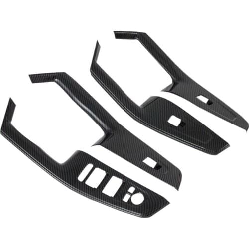 For Hyundai Creta Ix25 2020 Car Carbon Fiber Window Lift Switch Cover Trim Inside Armrest Frame Interior Accessories