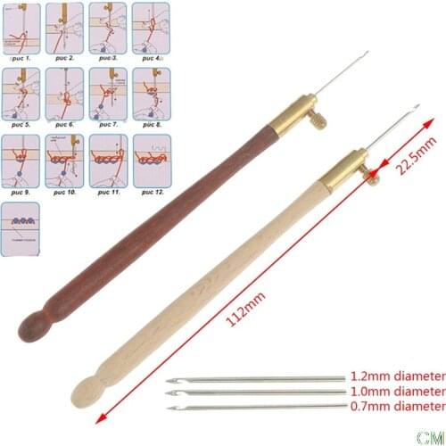 French Embroidery Needles Tambour Crochet Hook Luneville Hook with 3 Needles