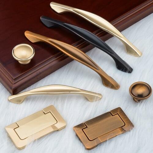 KK&FENG 1pc Modern Furniture Handles Zinc Alloy Gold Cabinet Pulls Door Knob For Kitchen Cabinet Dresser Knobs Home Hardware