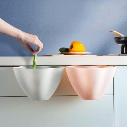 Basket Bin Without Lid Wall Mounted Sundries Holders Household Kitchen Cabinet Door Hanging Trash Can Plastic Storage Box Trash