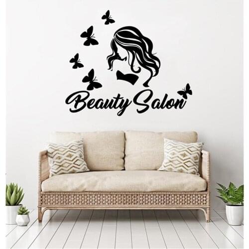 Beautiful Phrases Butterfly Girl Vinyl Wall Sticker for Beauty Salon, Home Bedroom Living Room Vinyl Removable Wall Sticker