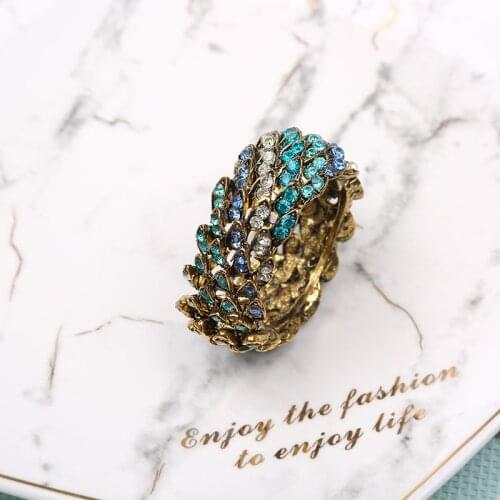 10pcs Creative zinc alloy blue rhinestone napkin buckle hotel box table decoration napkin ring