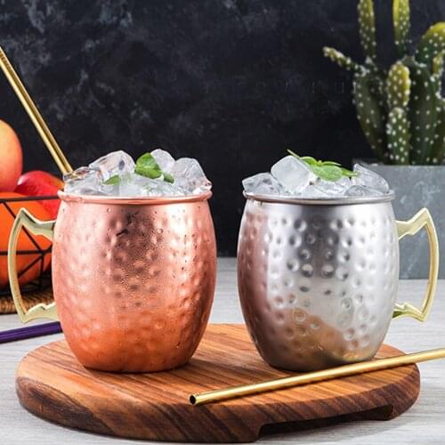 1PC/4PC Mugs Cups 304 Stainless Steel Beer Cup Moscow Mule Mugs Cocktail Glass Mug for Coffee Tea Cup Water Beer Bar