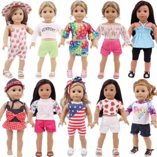 Doll Baby Clothes Pajamas 2Pcs/Set Suits Accessories Fit 18 Inch American&43 CM Born Baby Reborn Doll For Our Generation Girl